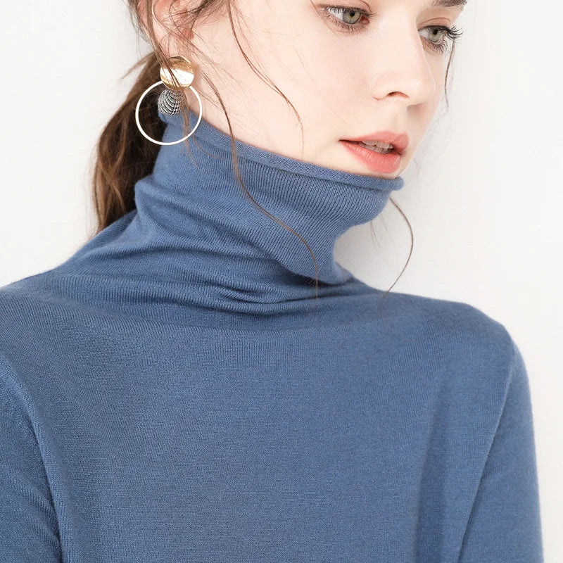 (Copy) Women's Sweaters Autumn Winter Turtleneck Casual cashmere Knitted Jumper Elegant Fashion Slim Elasticity wool Pullover Tops