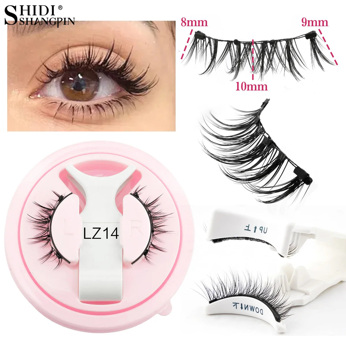 Reusable Magnetic Lashes Kit with Magnetic Tweezers Natural Look Faux Mink Lashes Easy Apply Magnetic Eyelashes for Eye Makeup