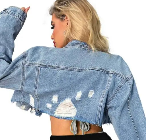 Denim jacket personalized short women's jacket