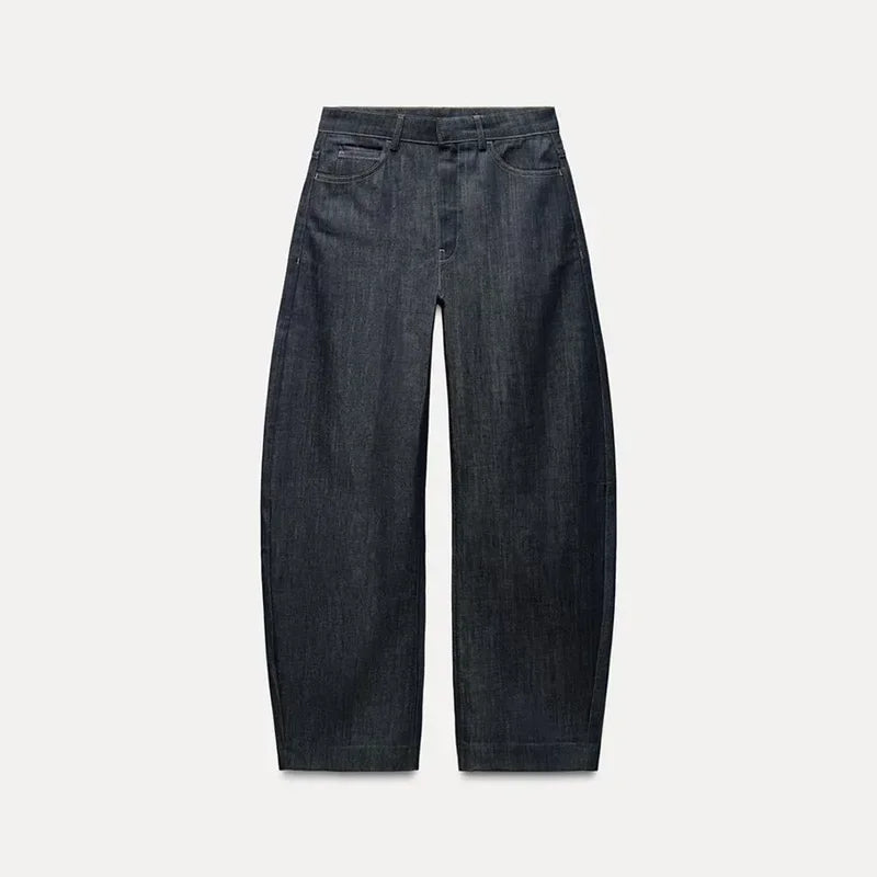 Women Denim Pants Sets 3 Pieces Fashion Slim Lapel Buttons Jacket Strapless Vests Straight Trousers Female 2025 Office Outfits