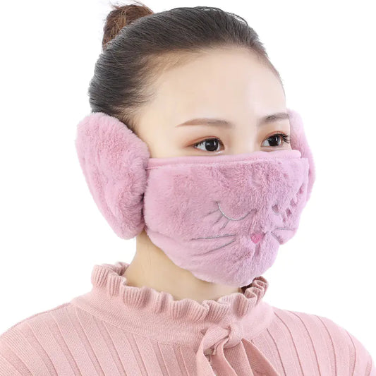 Women's Thick Warm 2-in-1 Ear and Face Mask for Cycling