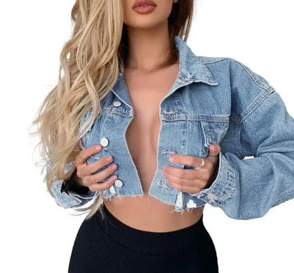 Denim jacket personalized short women's jacket