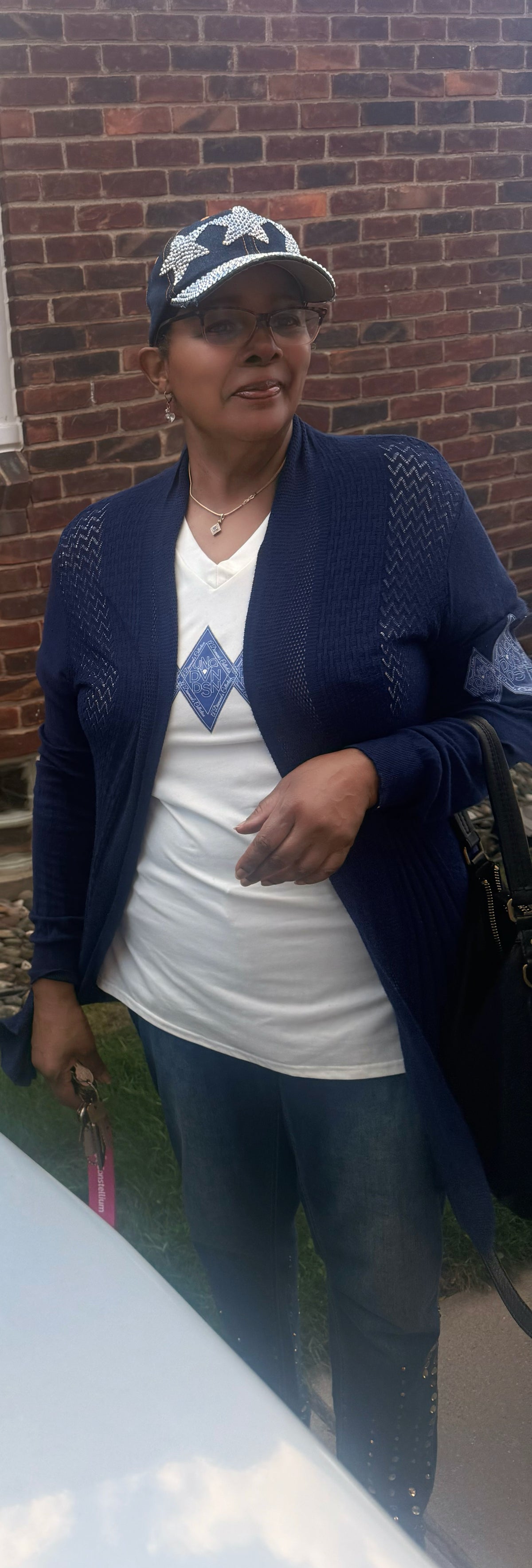 A Diamond’s Collection Tall Ladies ‘On the Go’ 2-Piece Babydoll Blue Cardigan Collection