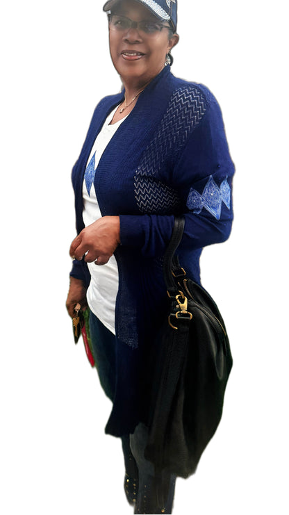 A Diamond’s Collection Tall Ladies ‘On the Go’ 2-Piece Babydoll Blue Cardigan Collection