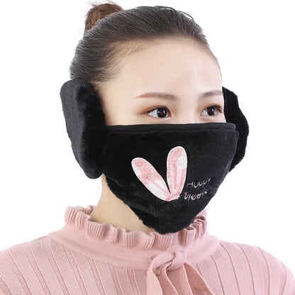 Women's Thick Warm 2-in-1 Ear and Face Mask for Cycling