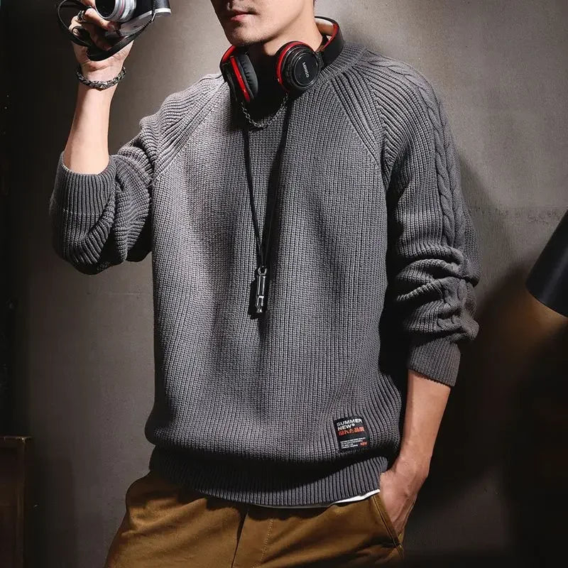 Knitted Sweaters for Men Autumnr and Winter New In Knitwear Loose Fit Pullover Man Clothing Deals 2024 Y2k Harajuku Sweatshirt