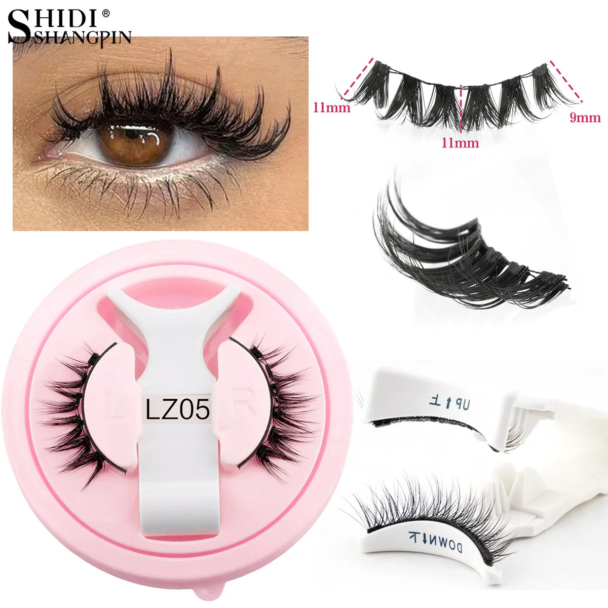 Reusable Magnetic Lashes Kit with Magnetic Tweezers Natural Look Faux Mink Lashes Easy Apply Magnetic Eyelashes for Eye Makeup
