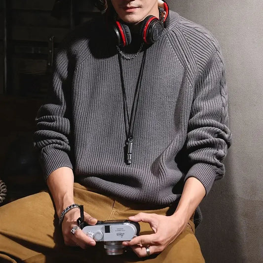Knitted Sweaters for Men Autumnr and Winter New In Knitwear Loose Fit Pullover Man Clothing Deals 2024 Y2k Harajuku Sweatshirt