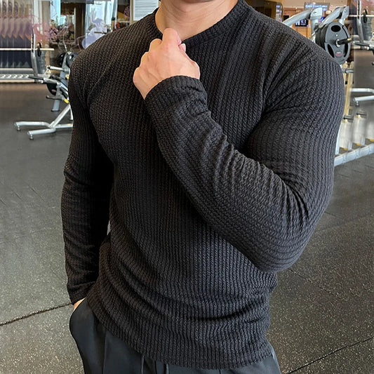 2025 European and American Sweaters for Men in Autumn and Winter New Fashion Knitted Long-sleeved Top Knitted