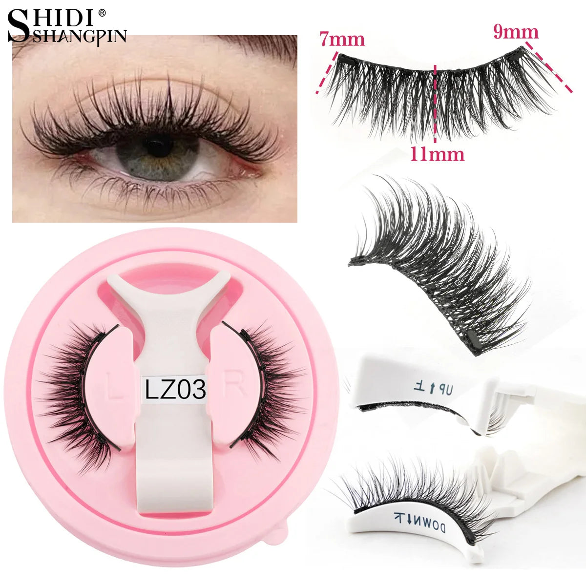Reusable Magnetic Lashes Kit with Magnetic Tweezers Natural Look Faux Mink Lashes Easy Apply Magnetic Eyelashes for Eye Makeup