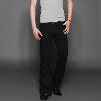 Denim Flared Jeans Men  Boot Cut Denim Pants Comfortable Slightly Slim Classic Loose Casual Blue Black Trousers For Male Bootcut