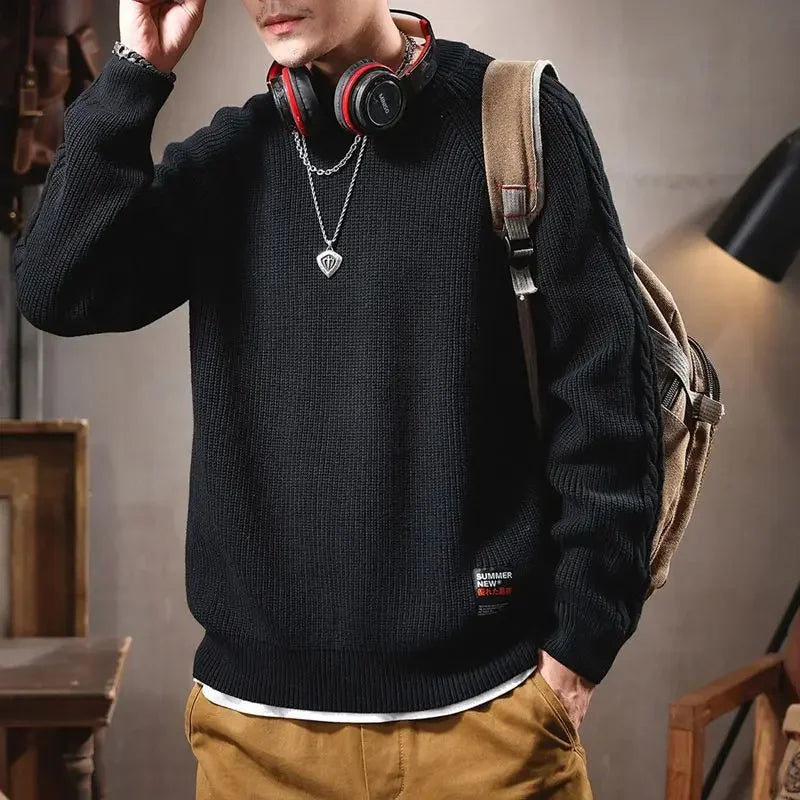 Knitted Sweaters for Men Autumnr and Winter New In Knitwear Loose Fit Pullover Man Clothing Deals 2024 Y2k Harajuku Sweatshirt