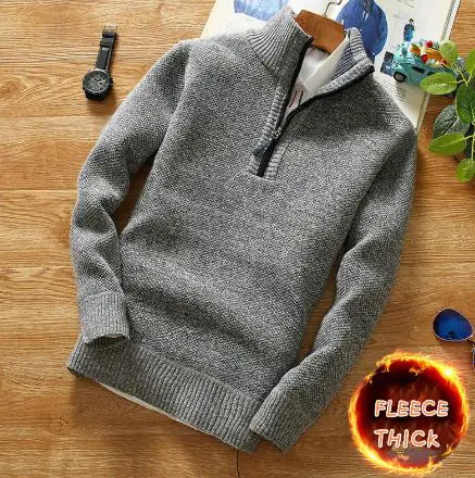 Autumn Winter Men Fleece Knitting Sweaters