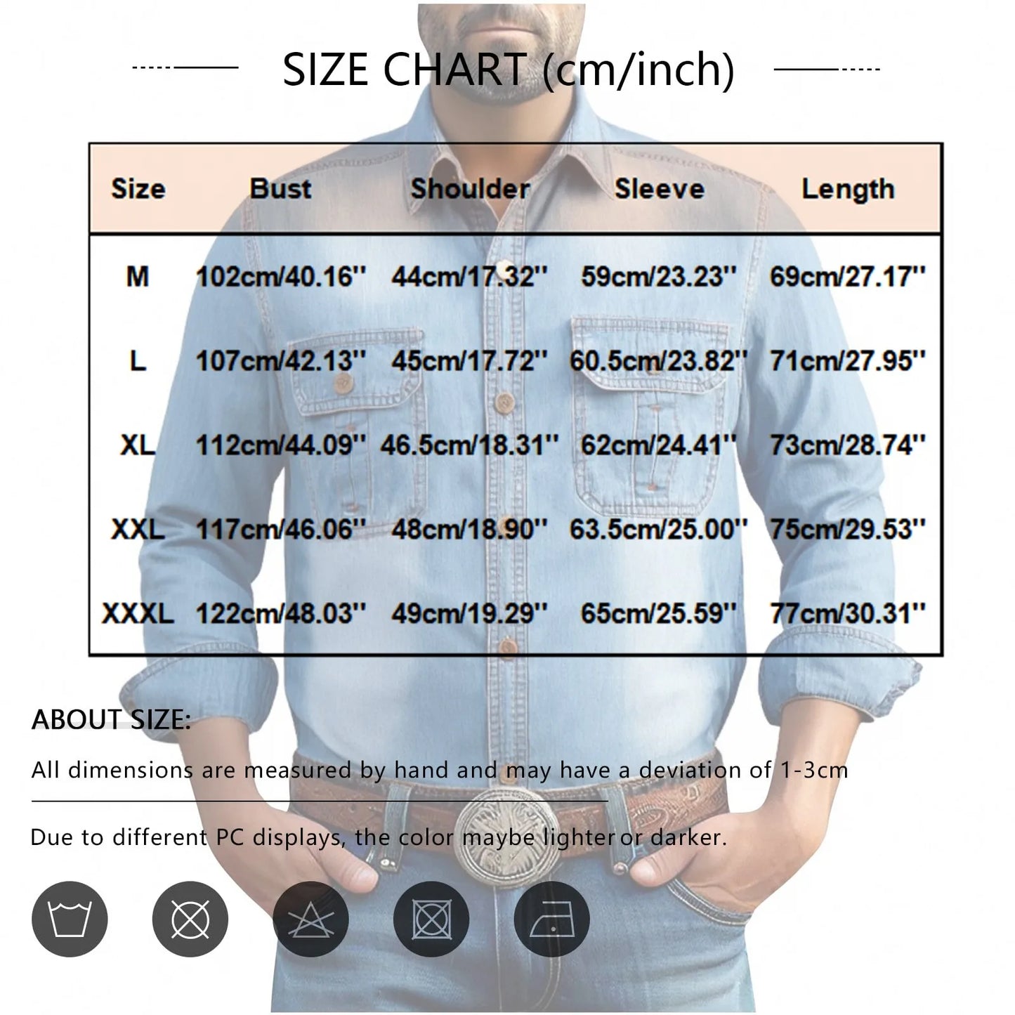 Men Denim Casual Slim Shirts Male Cotton Light Blue Multi-pocket Tooling Shirts Quality Man Large Long-sleeved Shirts Size 3XL