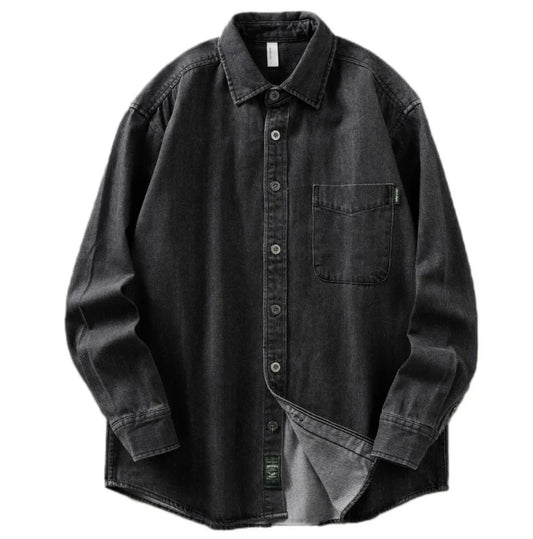 New American Retro Long-sleeved Shirts in Autumn and Winter,ruffian Handsome Loose Large-size Casual Tooling Jacket,Denim Jacket