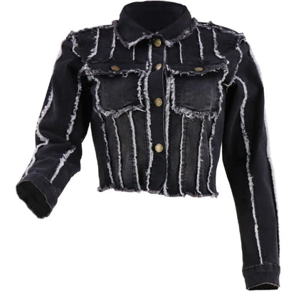 Women's Cotton Denim Jacket Long-Sleeved Lapel Slim Fit Autumn Style by New Manufacturer