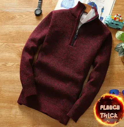 Autumn Winter Men Fleece Knitting Sweaters